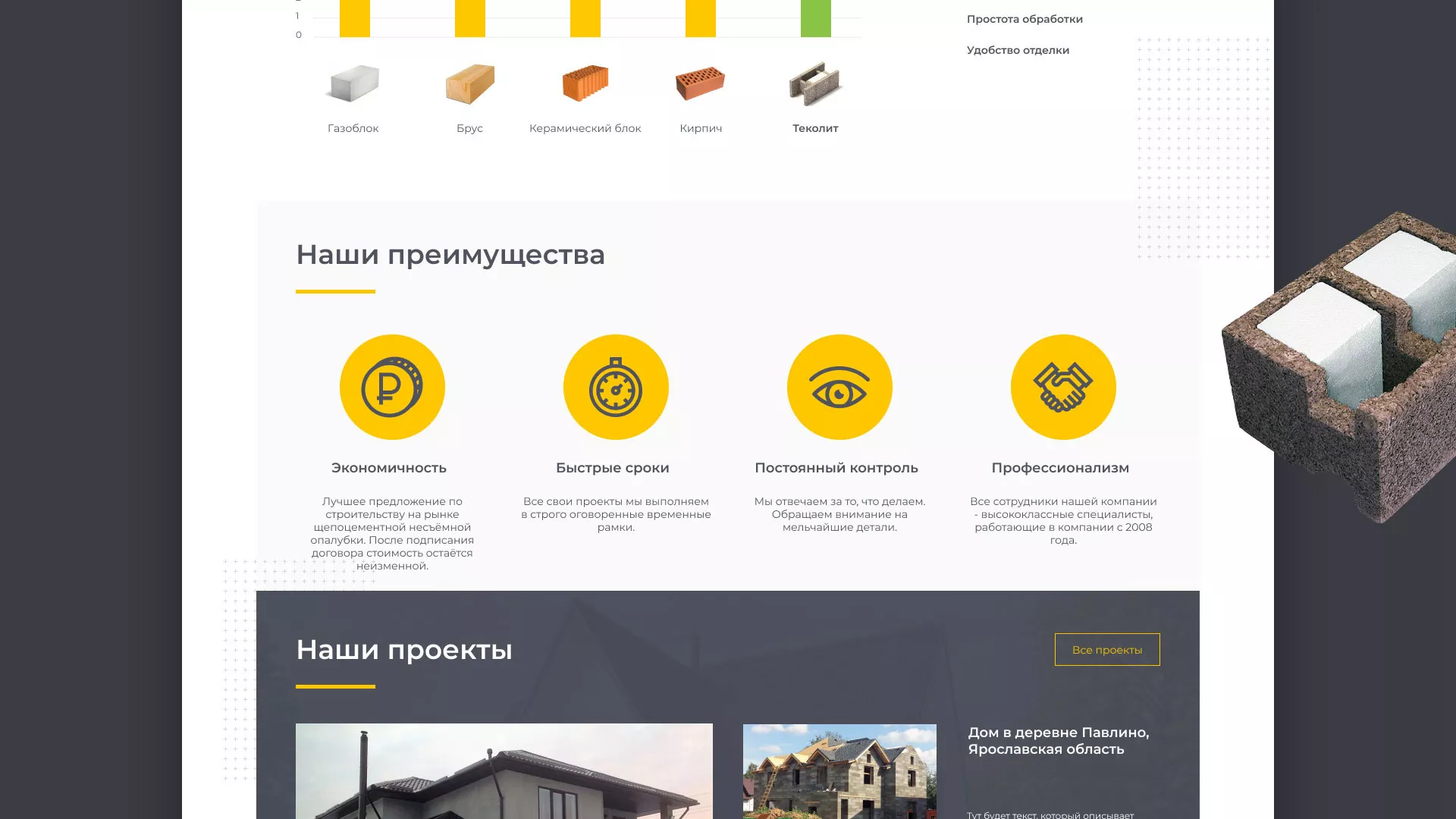 Создание сайта для строительной компании «ЭКОДОМ» в Жирновске