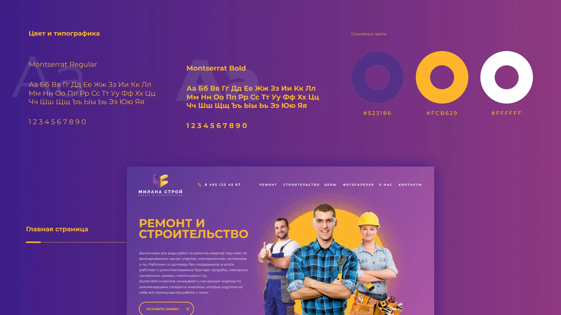 Разработка сайта строительной компании «Милана-Строй» в Жирновске