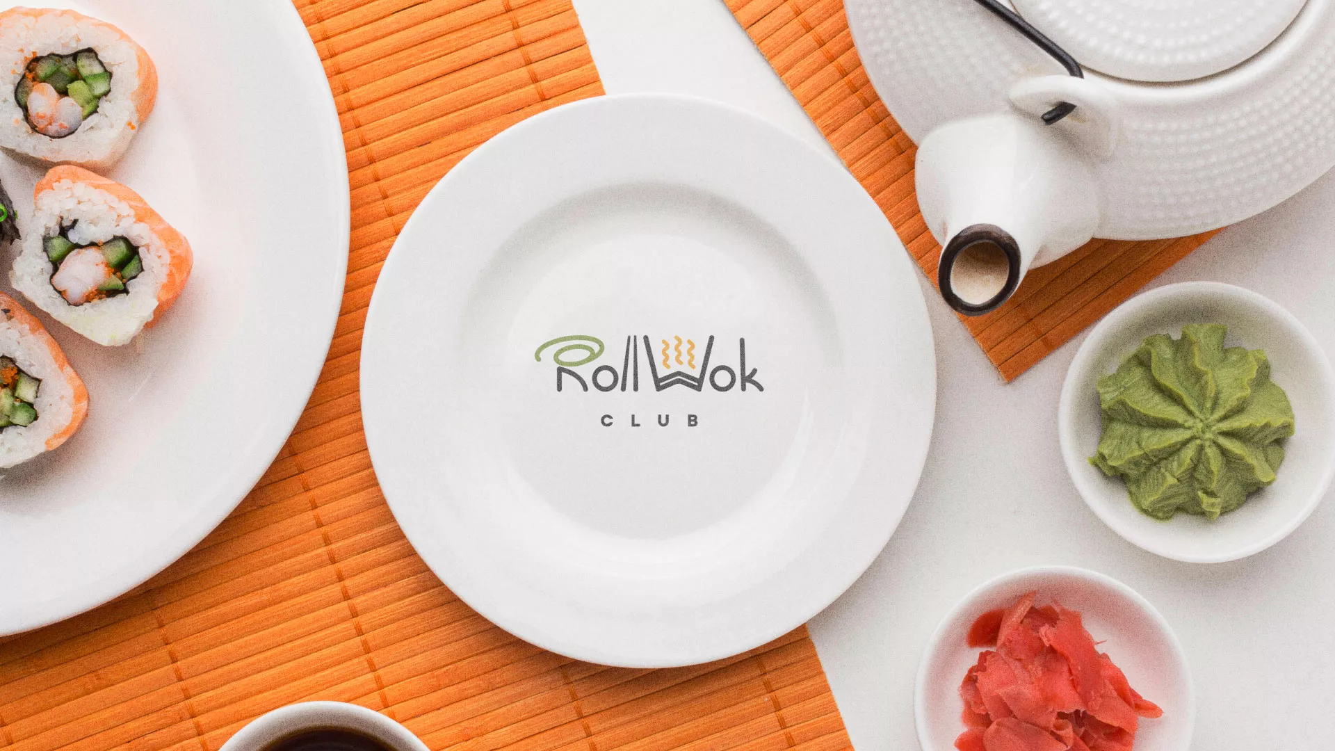 Разработка логотипа и фирменного стиля в Жирновске для суши-бара «Roll Wok Club» Разработка логотипа и фирменного стиля в Жирновске для суши-бара «Roll Wok Club»